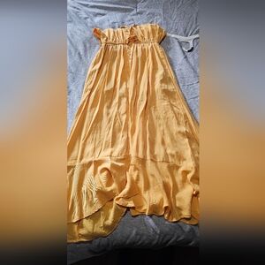 Elegant Yellow Womens Tubetop Dress